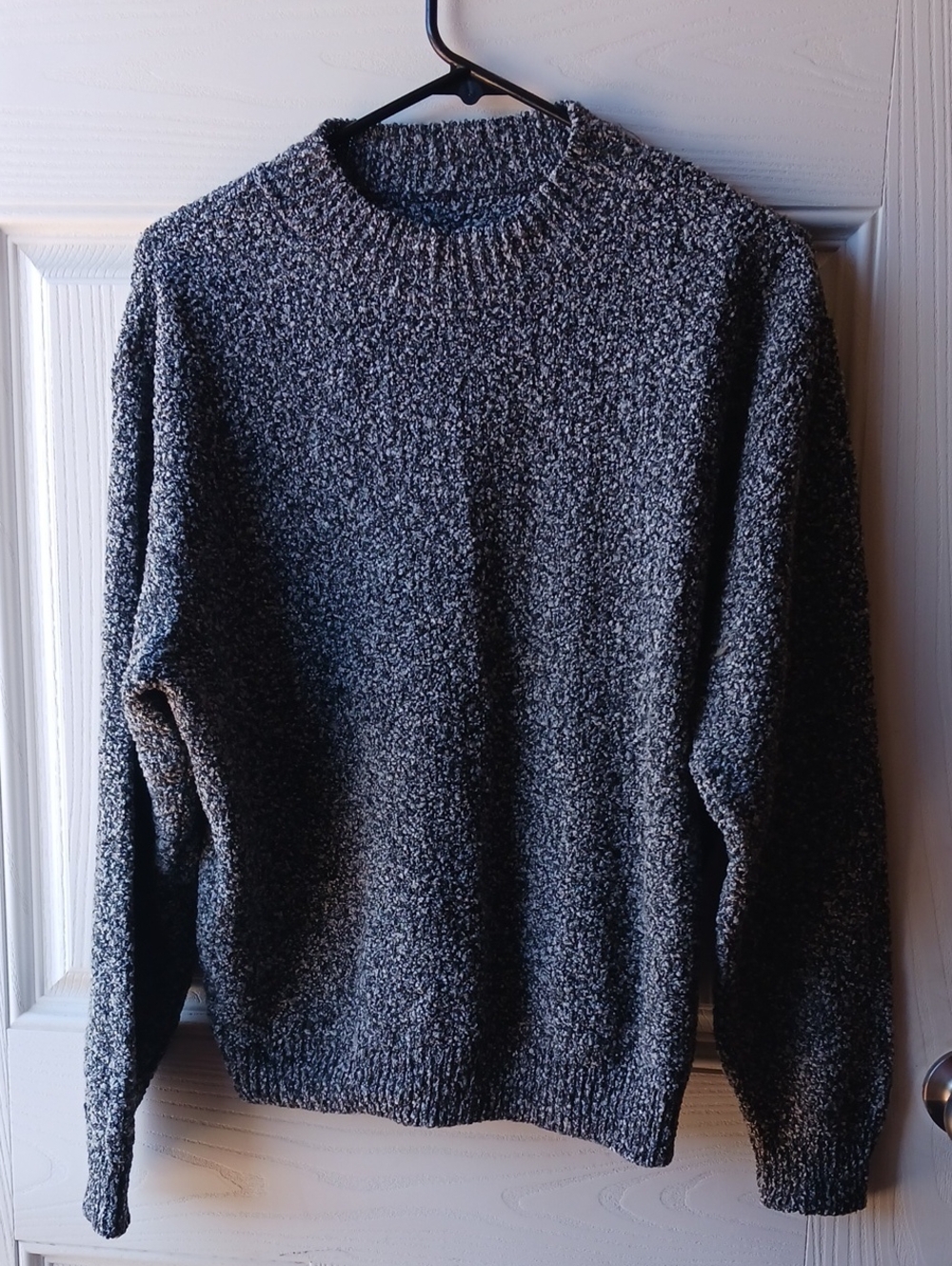 Men's Charcoal Crewneck Sweater - Cozy Textured Knit